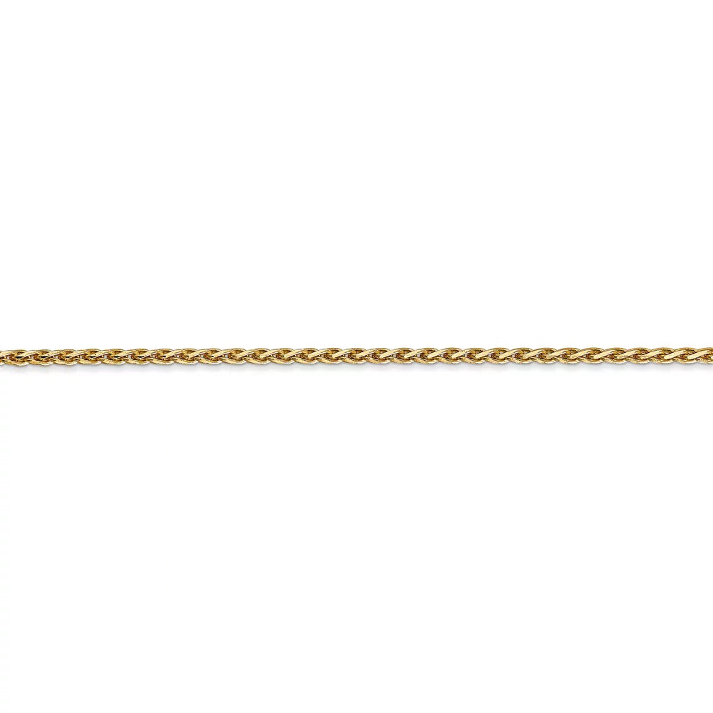 Real 14kt Yellow Gold 1.9mm Diamond Cut Parisian Wheat Chain Chain Bracelet; for Adults and Teens; for Women and Men
