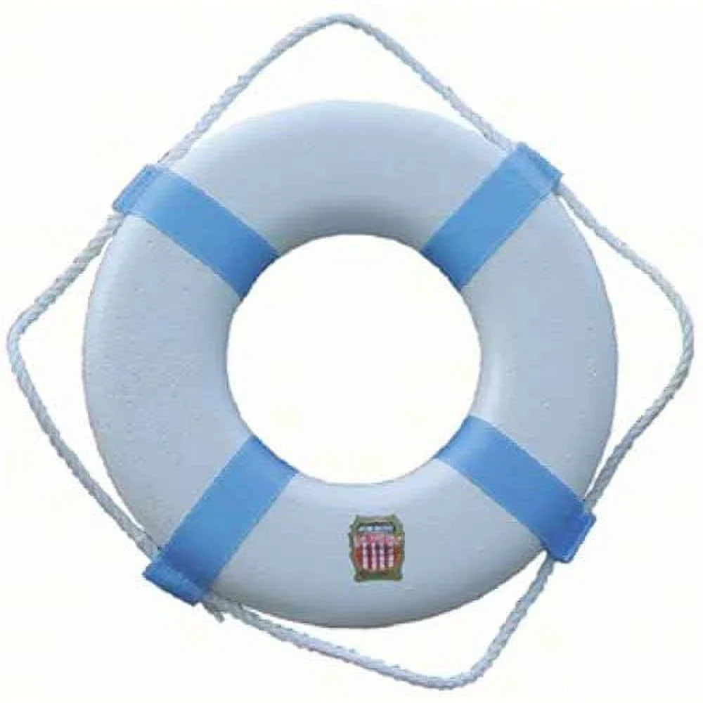 Jim-Buoy Swimming Pool & Decorative Life Ring; White