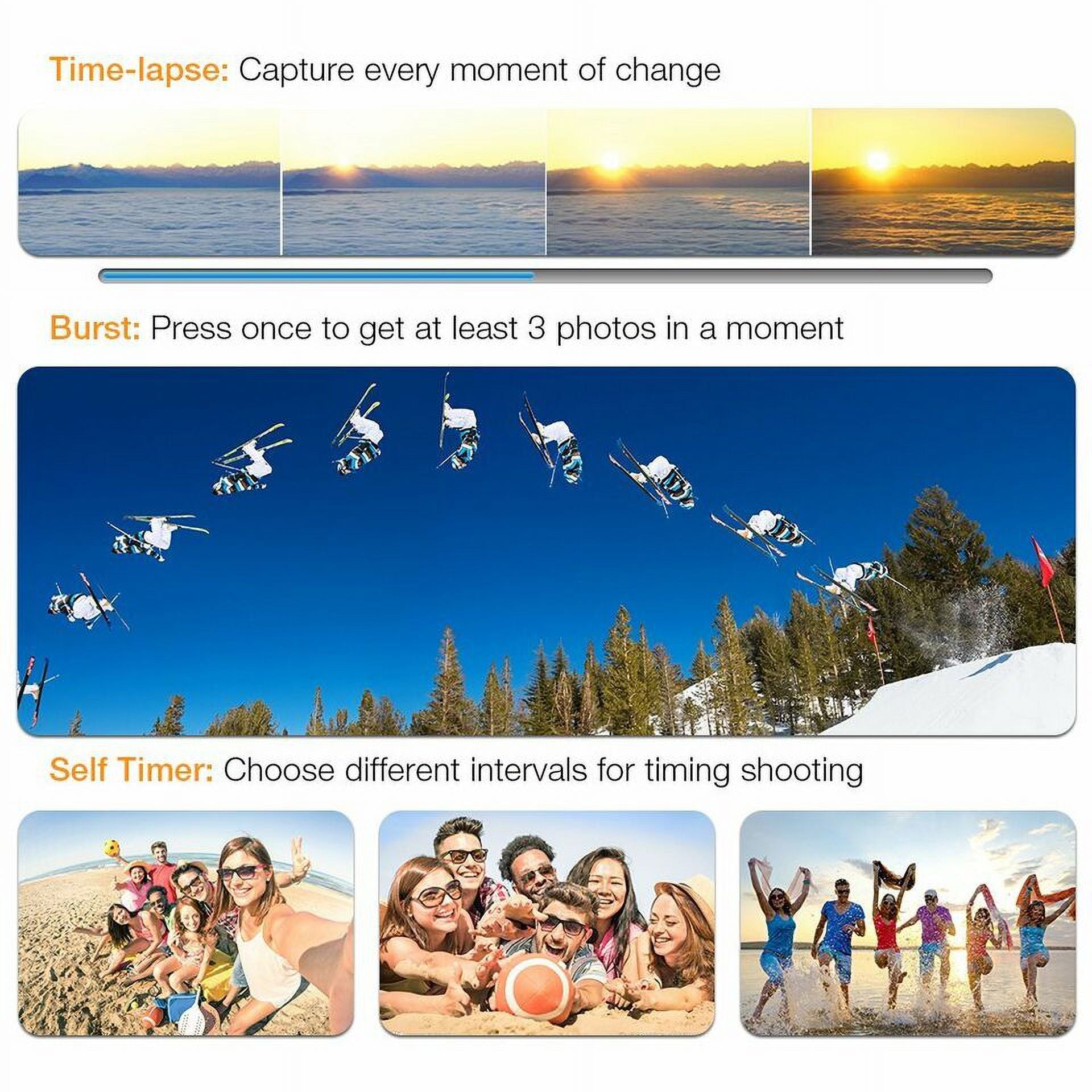 Action Camera HD 1080P Sports Camera Under 30M Fluidproof; TF Card; Battery; Carry Case Included