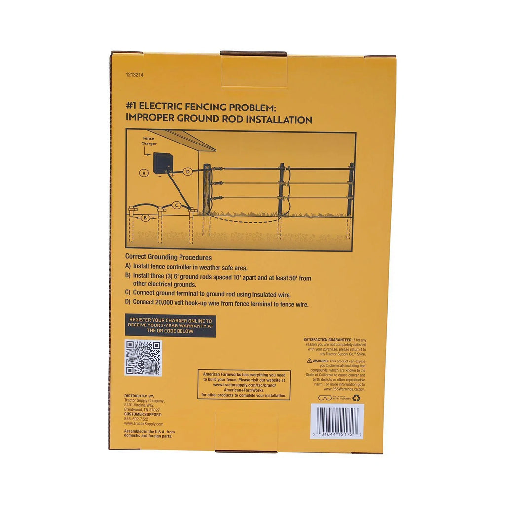 American FarmWorks 0.7 Joule 15-Mile AC-Powered Low Impedance Voltage-driven Fence Charger