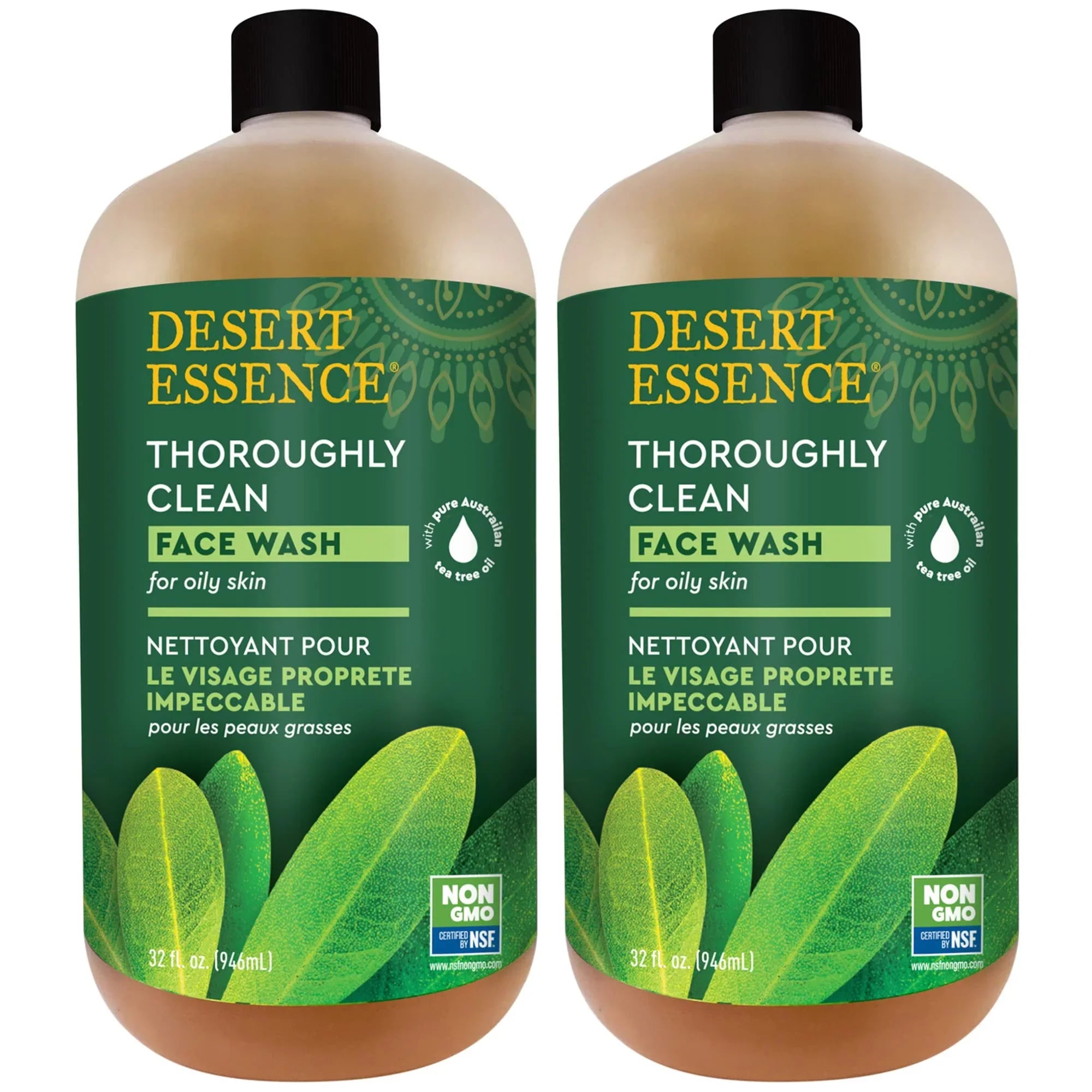 Desert Essence; Thoroughly Clean Face Wash With Tea Tree Oil; Hydrating & Non-Drying; 32 Fl Oz (Pack Of 2)