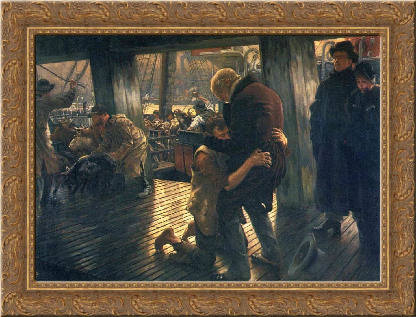 Prodigal Son; The Return 24x18 Gold Ornate Wood Framed Canvas Art by James Tissot