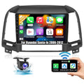 Podofo 2+64G for Hyundai Santa-fe 2006-2012 9'' Car Stereo Radio Wireless Carplay Android Auto Mirror Link Android 13 WIFI GPS FM Bluetooth USB Hifi;AHD Backup Camera