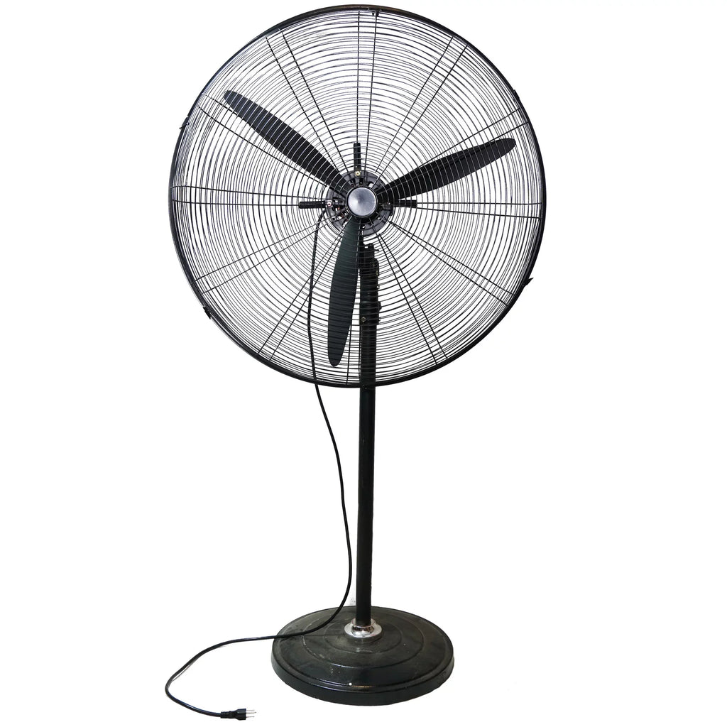 Northlight 30" Adjustable 3-Speed Oscillating Industrial Pedestal Ventilator - Black