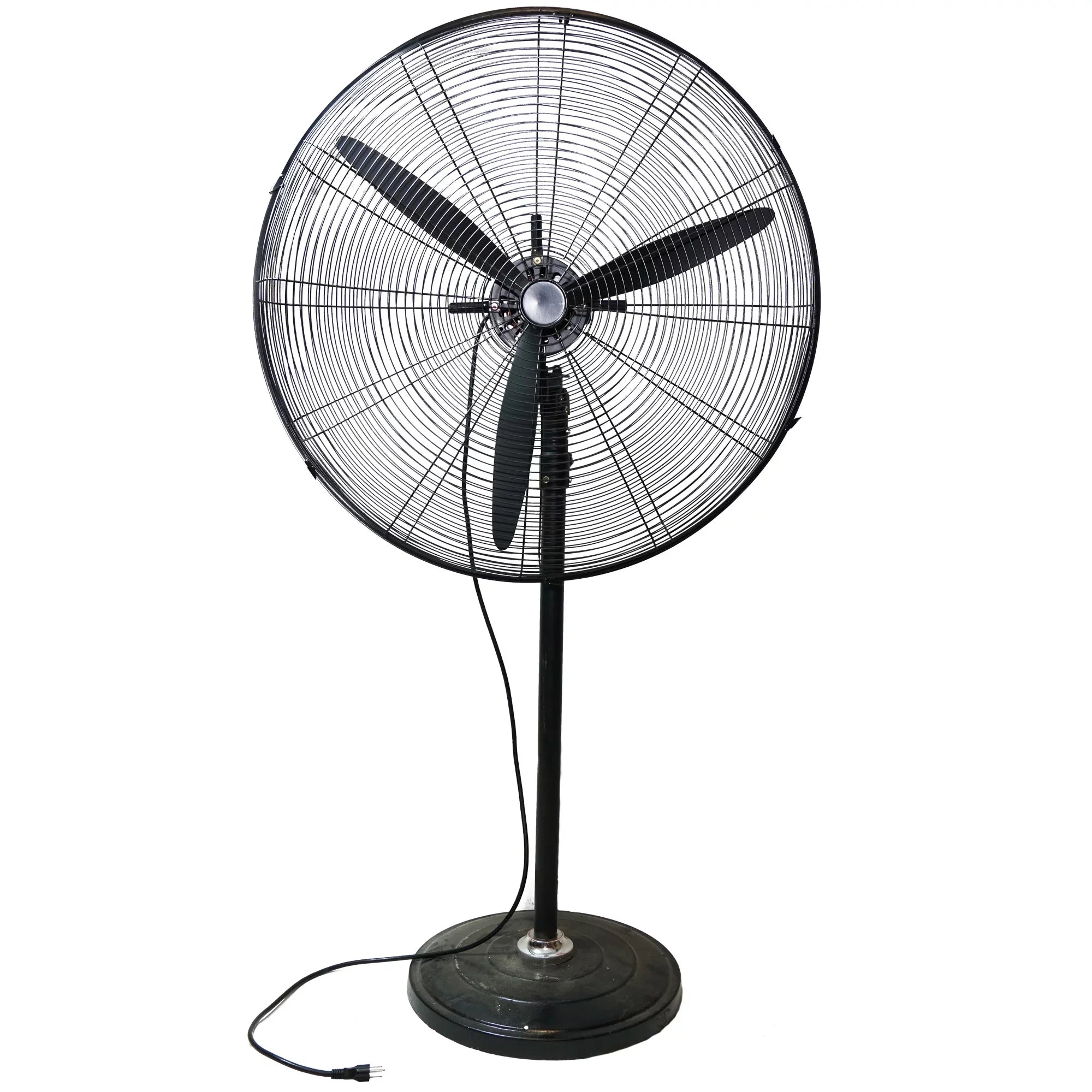 Northlight 30" Adjustable 3-Speed Oscillating Industrial Pedestal Ventilator - Black
