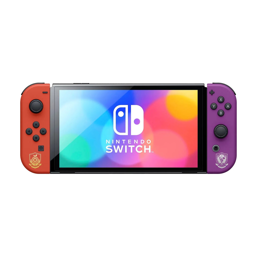 2022 Nintendo Switch OLED Model Pokemon Scarlet & Violet Limited Edition; Pokemon Illustrations 64GB Console; Koraidon and Miraidon Glossy White Dock; Pokemon Scarlet Game and Mytrix Accessories