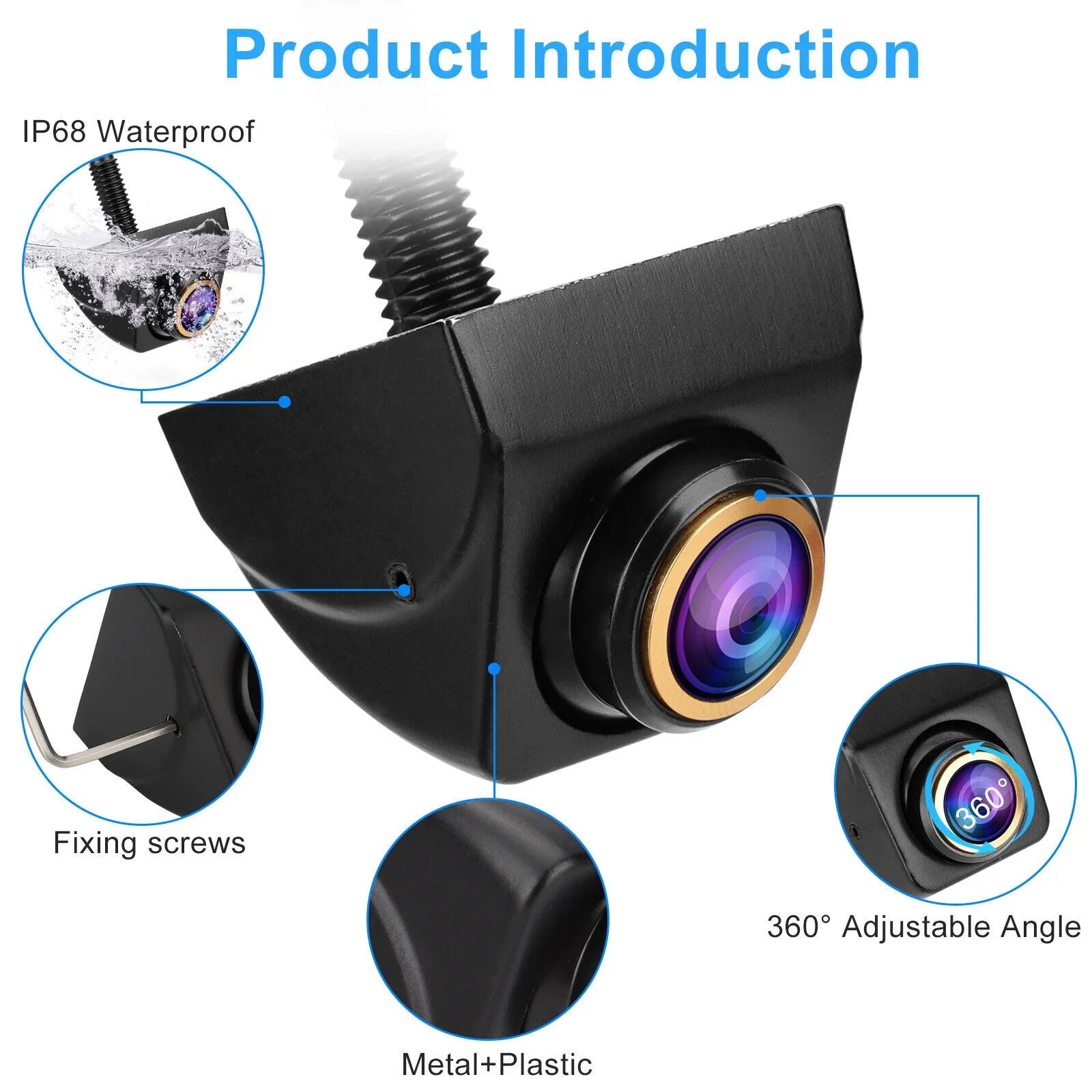 170° Car Rear View Backup Reverse Camera Parking Cam 360° Adjustable Fluidproof