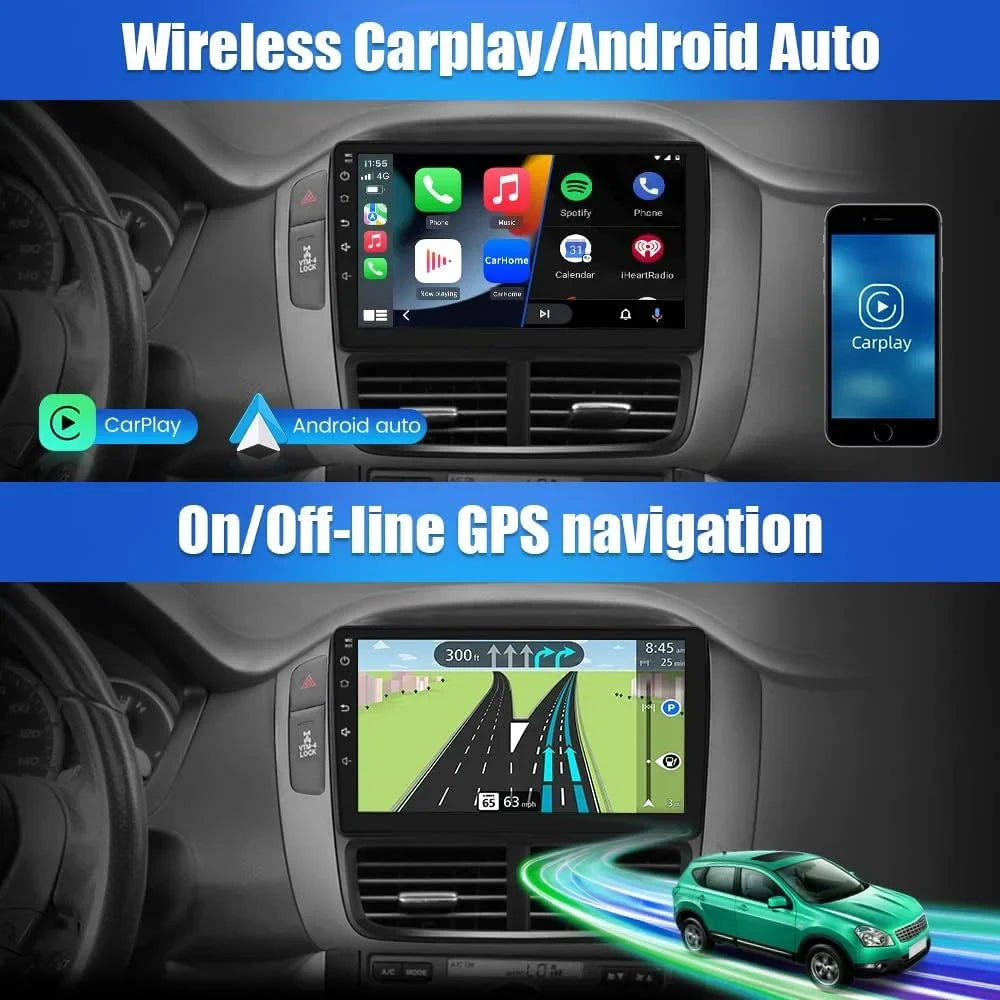 Awesafe Car Radio Stereo for Honda Pilot 2005 2006 2007 2008 with Wireless Carplay Android Auto SWC GPS DSP Bluetooth Wifi FM/RDS