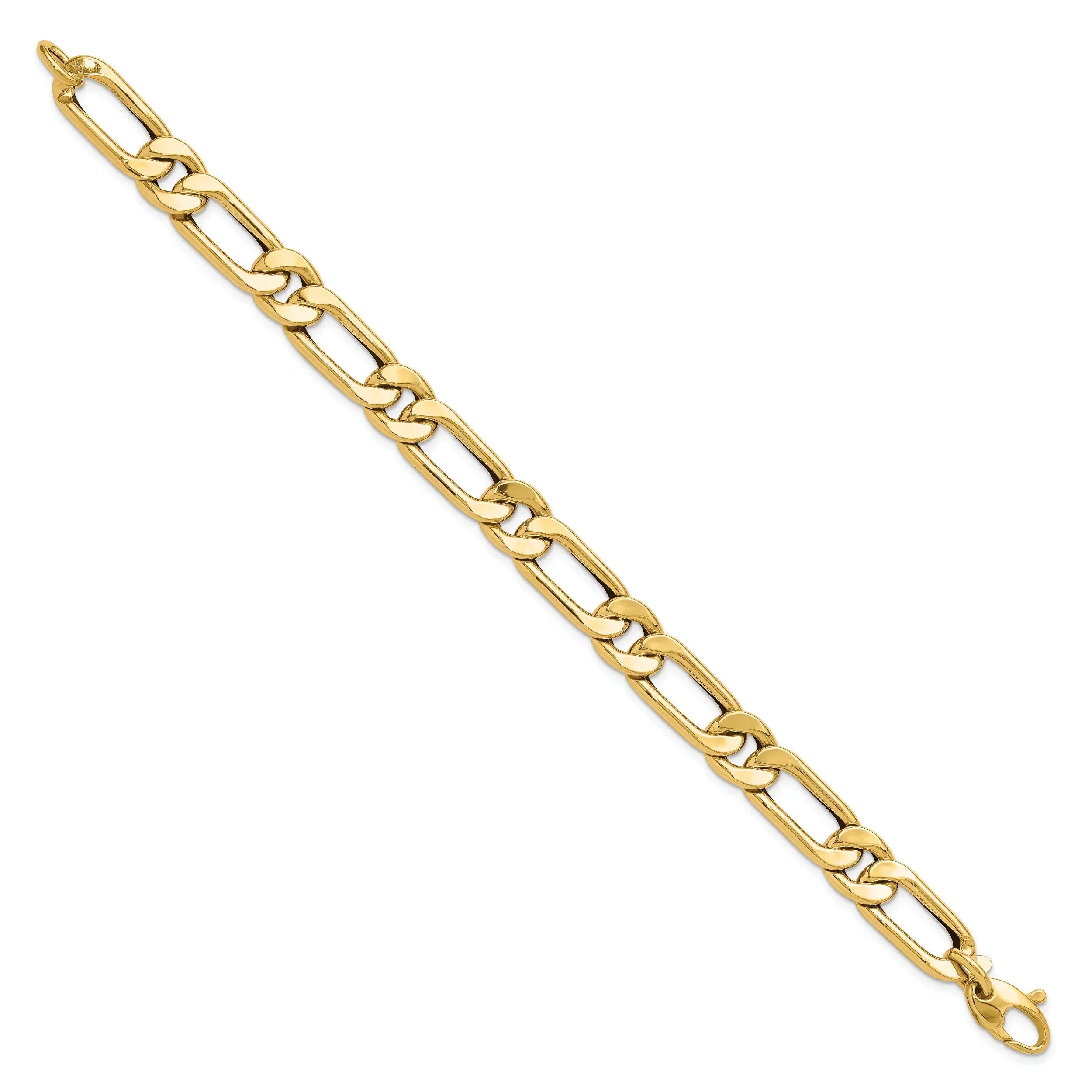 14K Polished Hollow Exhaustcy Link Men's Bracelet
