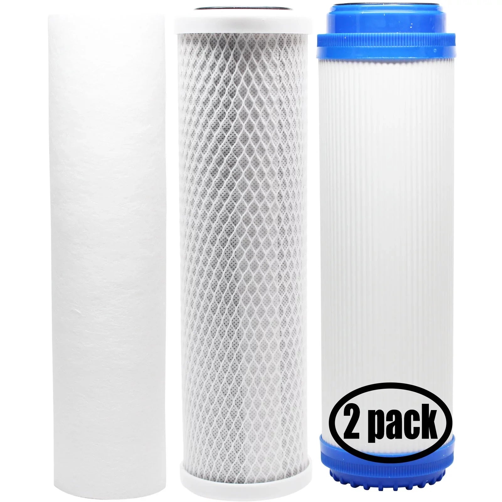 2-Pack Replacement for Filter Kit for Aqualux AQL3E RO System - Includes Carbon Block Filter; PP Sediment Filter & GAC Filter - Denali Pure Brand