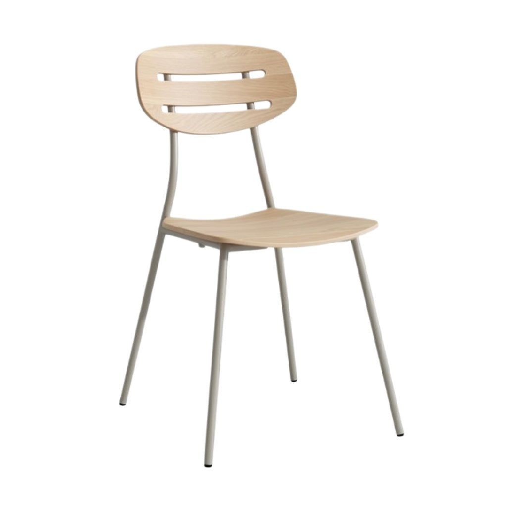 **Moderne Houten Stoel met Stalen Poten**