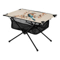 Birds on Flower Branches Camping Folding Table Portable Beach Table with Storage Bag Compact Picnic Table for Outdoor Travel Fishing BBQ