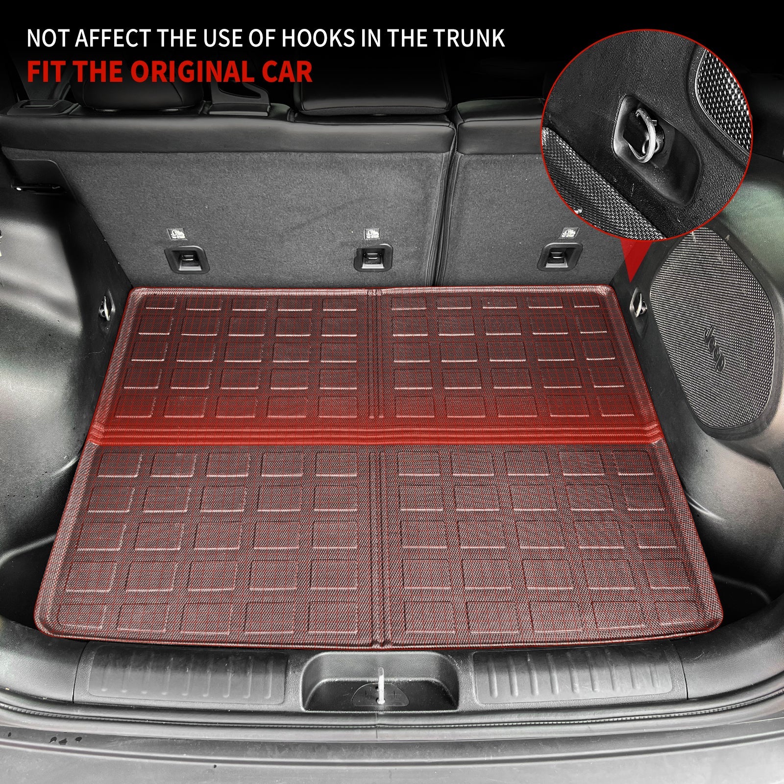 Cargo Mat Compatible with 2019-2023 Jeep Cherokee Trunk Mat Cargo Liner TPE All Weather Trunk Liner 2022 Cherokee Accessories (Trunk Mat)