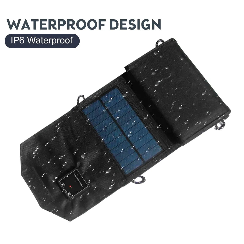 OWSOO 12W Foldable Solar Panel ; Dual USB Recharger for Camping Travel