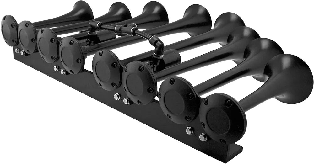 Vixen Horns OCTOPOD Train Horn Kit for Trucks/Car/Semi. Complete Onboard System- 200psi Air Compressor; 3 Gallon Aluminum Tank; 8 Trumpets.Super Loud dB.Fits Vehicles like Pickup/Jeep VXO4830AB/8124XB