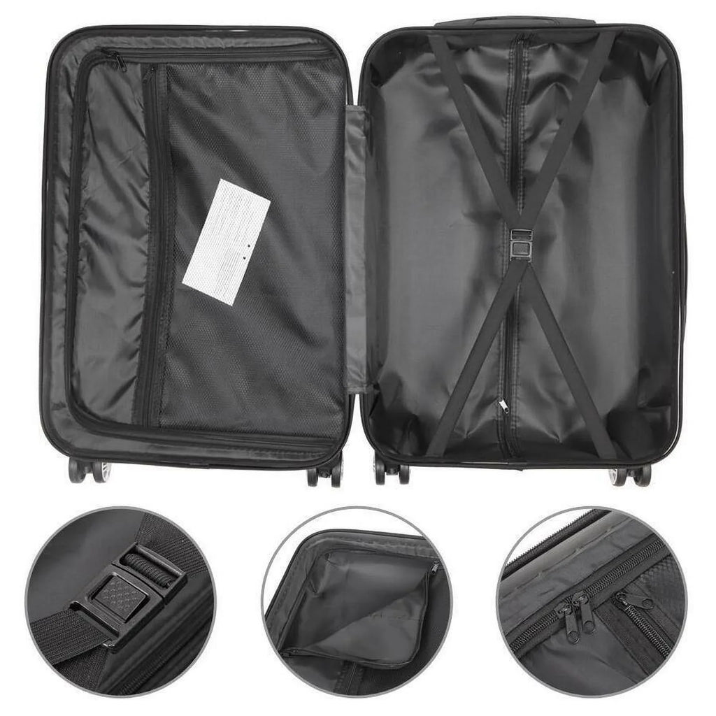 ABS Trolley Luggage Set with TSA Lock; Wine Red; 3-Piece