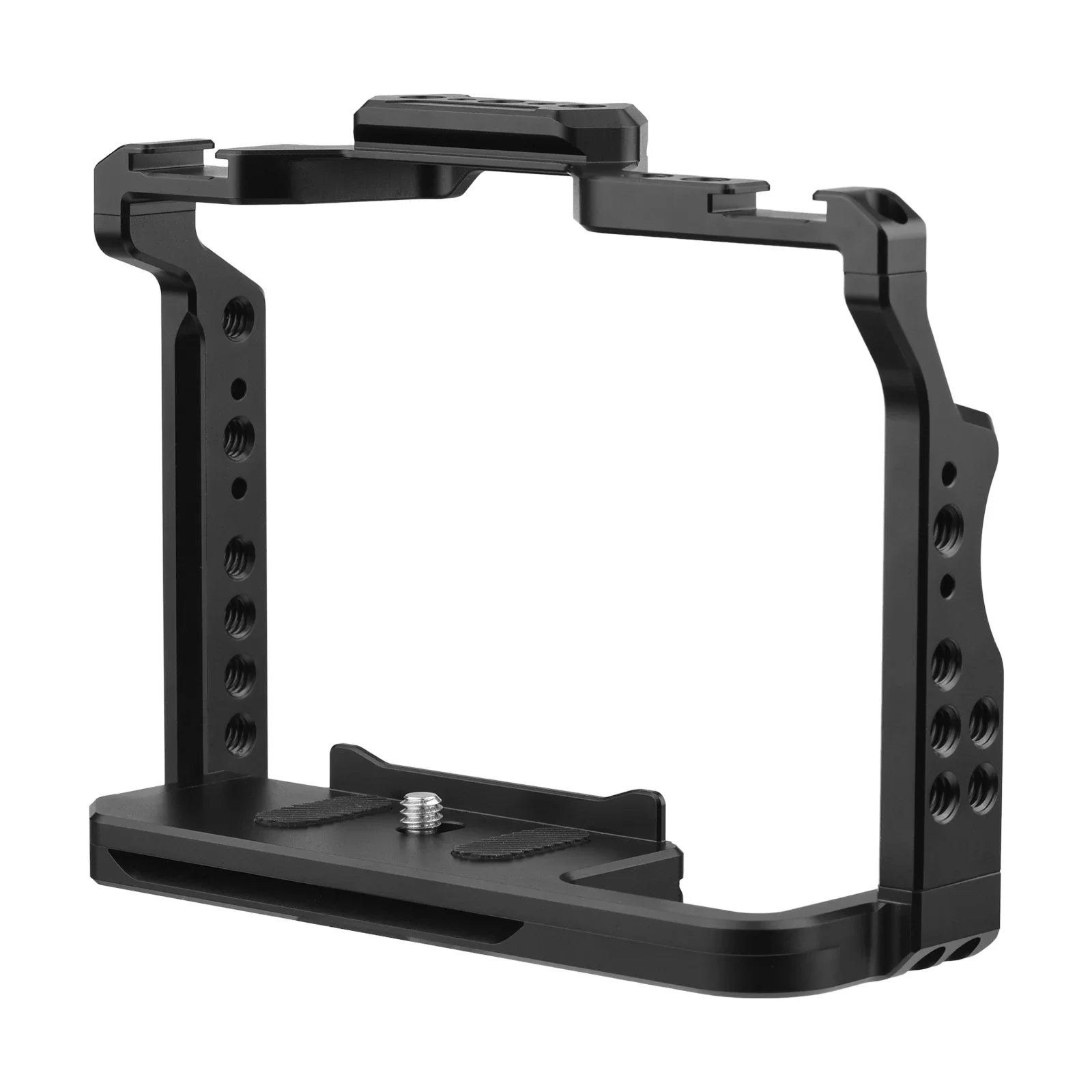 Andoer 2 Camera Cage; Aluminum Alloy Video Cage with Dual Cold Shoe Mounts; Sony A7R III/ A7R II/ A7S II Compatibility
