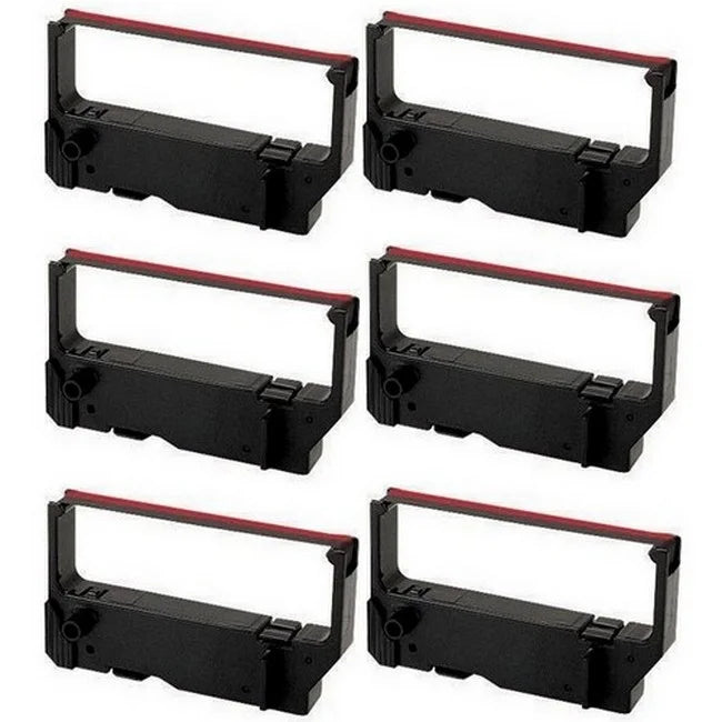 PrinterDash Compatible Replacement for Star-Micronics MP-200 Series/MP-235/MP-242/MP-292/MP-512/SP-200 Series/SP-212/SP-242/SP-500/SP-2000 Black/Red P.O.S. Printer Ribbons (6/PK) (30980115BR)