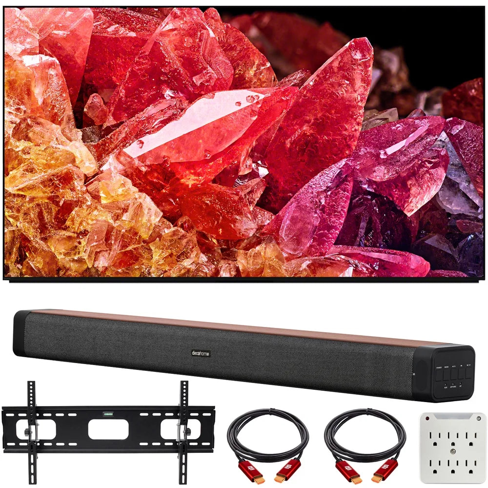 Sony XR85X95K 85" BRAVIA XR X95K 4K HDR Mini LED TV with smart Google TV (2022 Model) Bundle with Deco Home 60W 2.0 Channel Soundbar; 37"-100" TV Wall Mount Bracket Bundle and 6-Outlet Surge Adapter