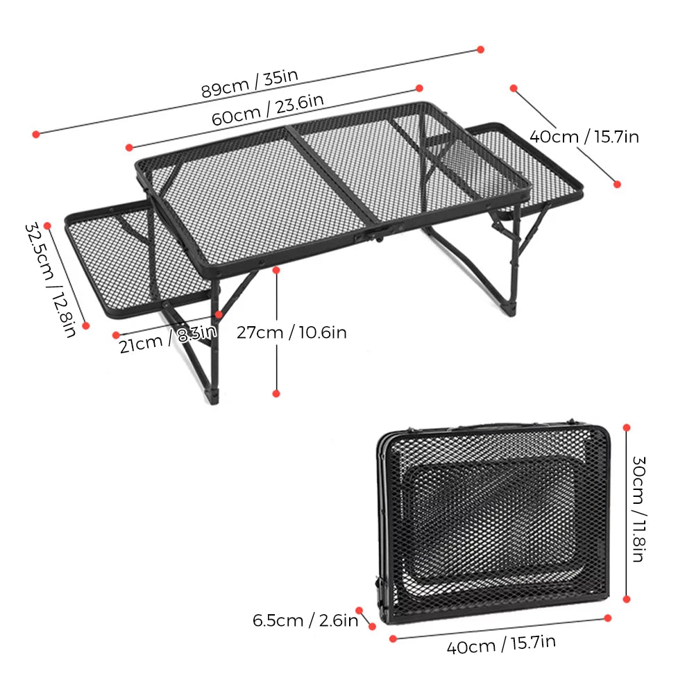 OWSOO Folding Table; Compact and Portable; Essential for Picnics and Camping; Food Prep Station