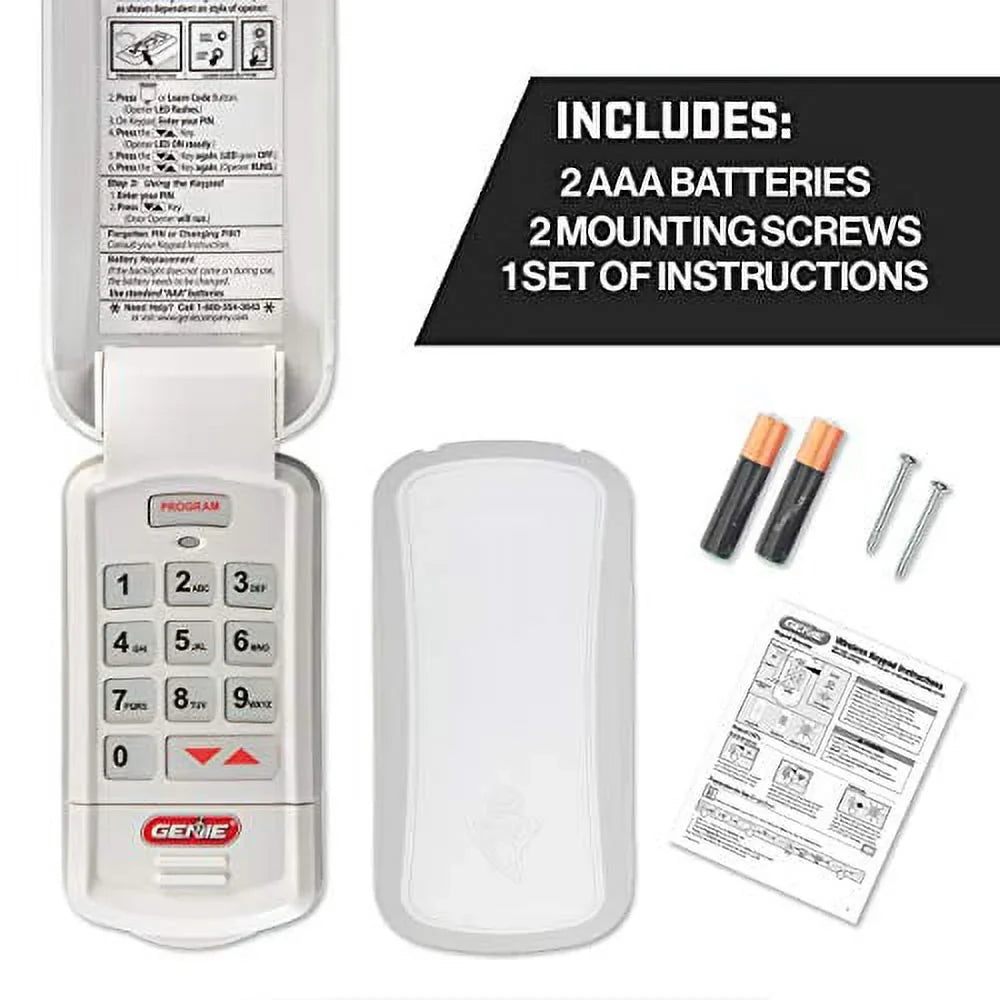 Genie Authentic Intellicode GK-R garage door opener wireless keyless keypad - works with all Genie Intellicode garage door openers; Off-White