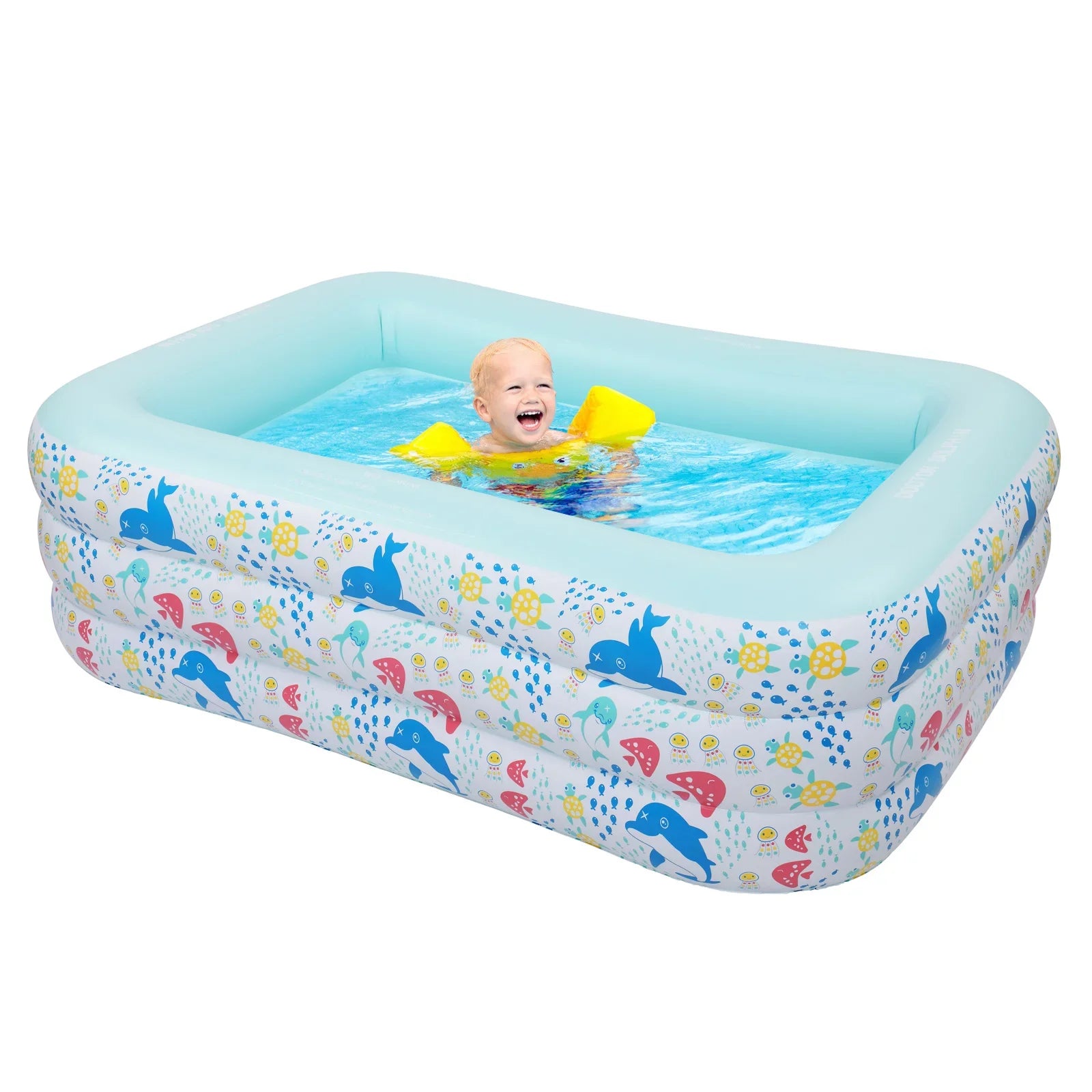 Inflatable Swimming Pool; Family Full-Sized Above Ground Swimming Pools;Inflatable Swim Pool for Kids; Indoor & Outdoor XH - 82.7"*55"*23.6"