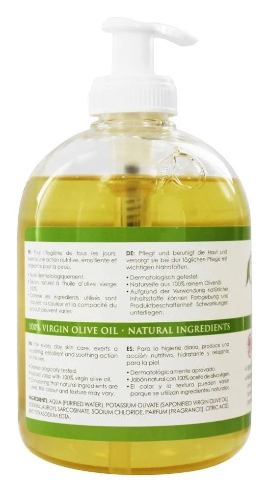 Olivella Virgin Olive Oil Face and Body Liquid Soap 10.14 oz Pack of 4