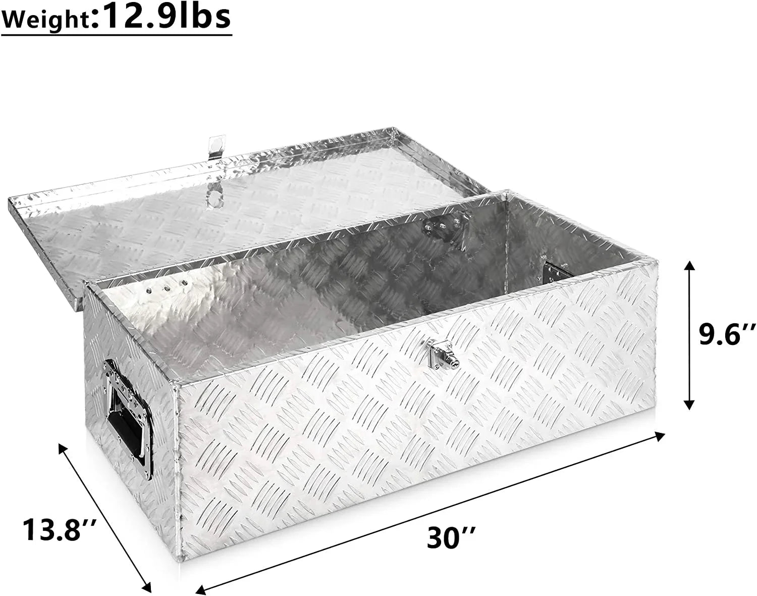Heavy Duty 30'' Aluminum Tool Box Truck Tool Boxes for Bed of Truck Pickup Storage w/Lock Silver