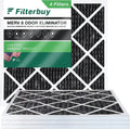 Filterbuy 25x25x1 MERV 8 Odor Eliminator Pleated HVAC AC Furnace Air Filters with Activated Carbon (4-Pack)