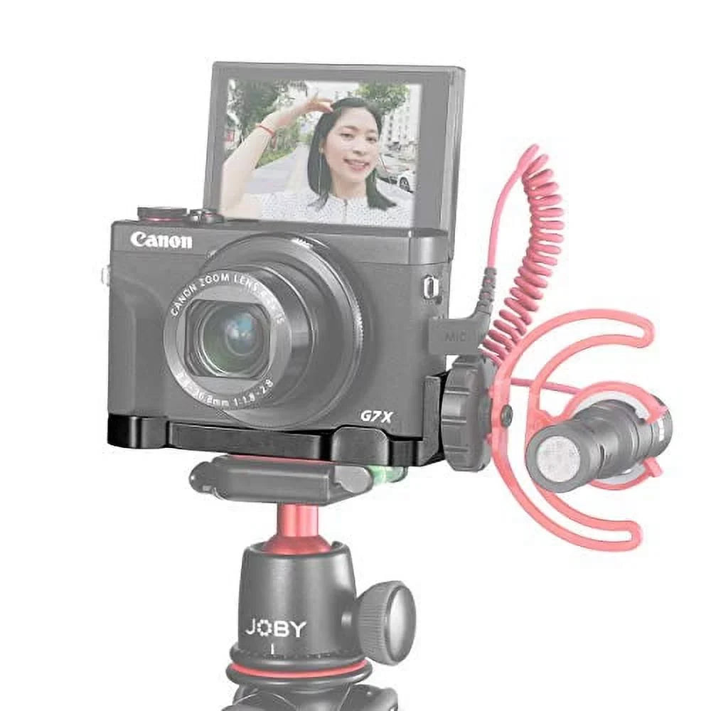 UURig G7X Mark III Vlog Camera Cold Shoe Extension Microphone Side Mount for Canon G7X Mark III Camera; 1/4" Tripod Mount; Vlogging Accessories - R016 C-G7X