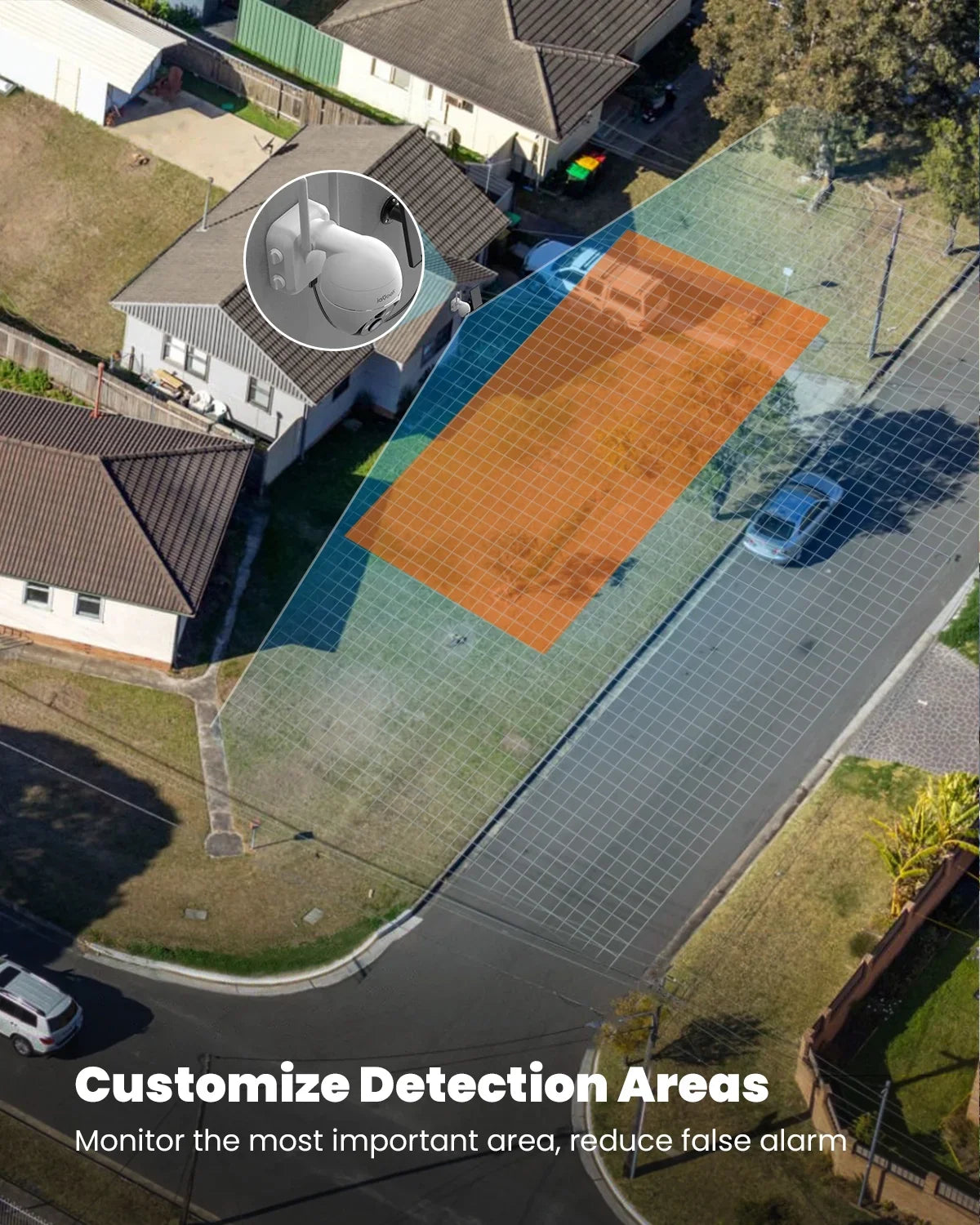 360° View PTZ Solar Security Cameras Wireless WiFi Outdoor; PIR Motion Detection; 2K/3MP Spotlight; Color Night Vision; Battery Powered Outdoor Solar Home Surveillance Camera; Work with Alexa