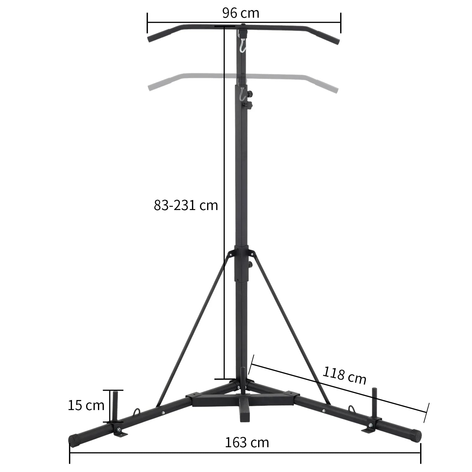 BENTISM Free Standing Foldable Boxing Bag & Chin Pull Up Bar Stand Punching Bracket