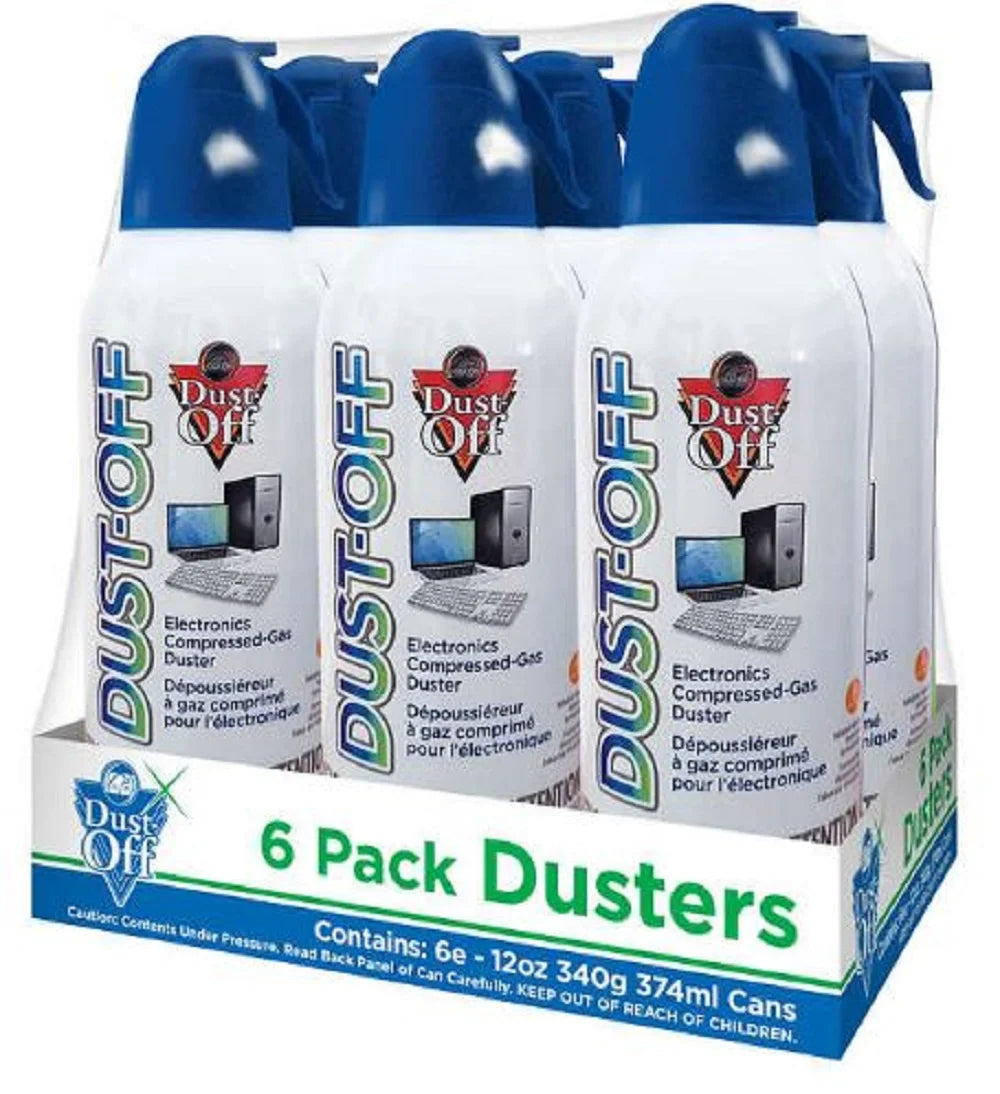 Dust-Off Compressed Gas Duster; 12 oz; 6 Count