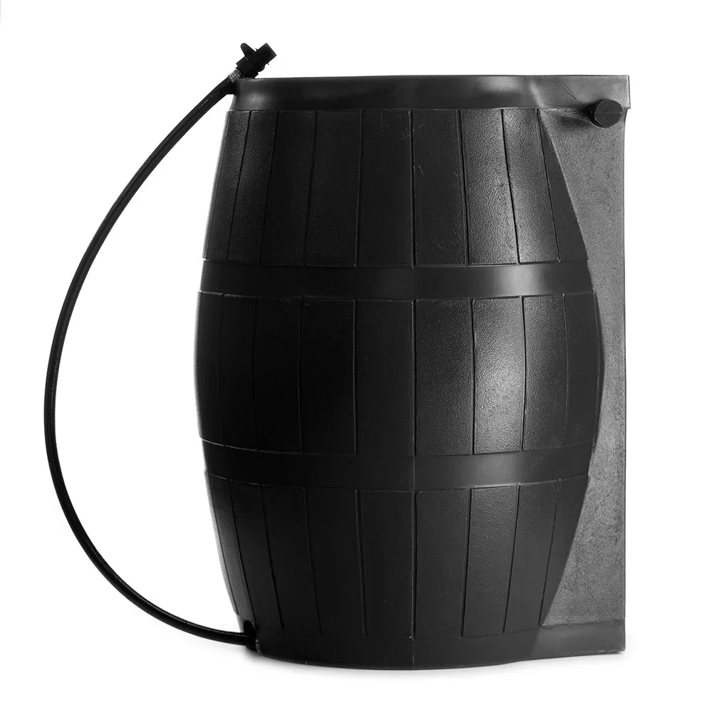 FCMP Outdoor 50-Gallon BPA Free Home Rain Barrel; Black (2 Pack)