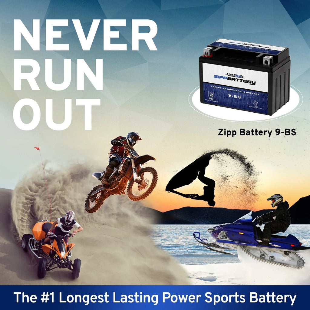 Zipp Battery YTX9-BS (9-BS 12 Volt;8 Ah; 120 CCA) Motorcycle Battery for Kawasaki 636cc Zx636-b C Ninja Zx-6r 2003