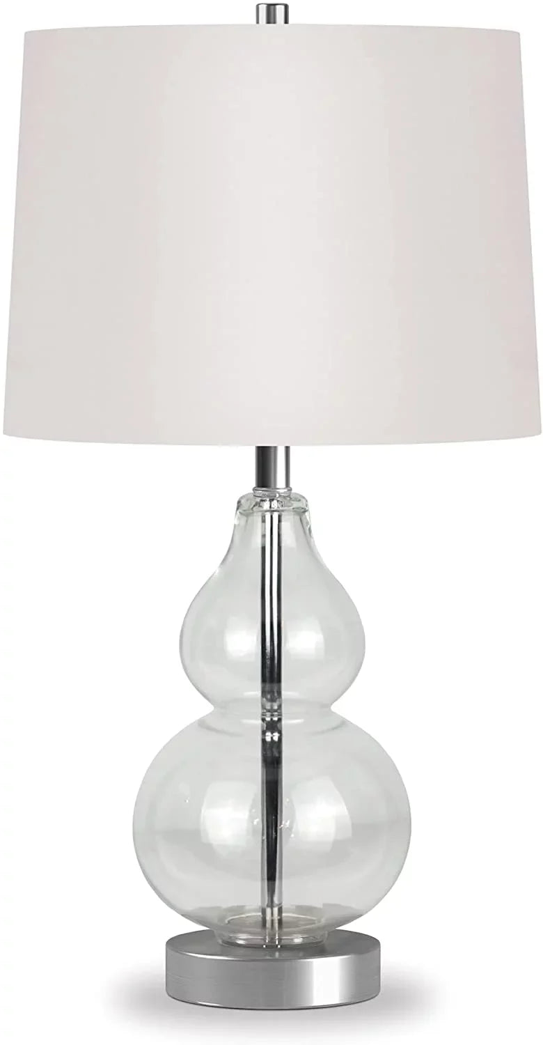 Evelyn&Zoe 21" Table Lamp with White Drum Linen Shade