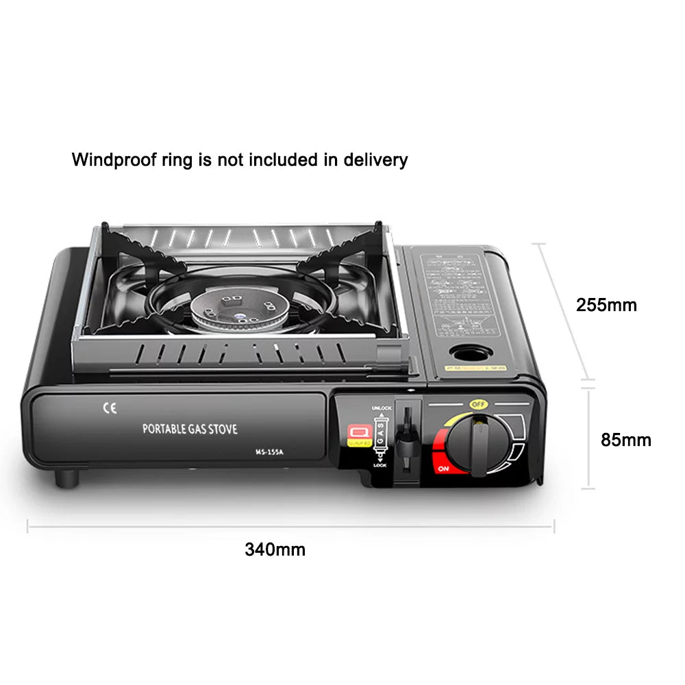 Portable 2.9KW Cassette Butane Stove with Piezo Ignition - Ideal for Outdoor Cooking; Camping; Picnics; Backpacking; Hiking; and Barbecues