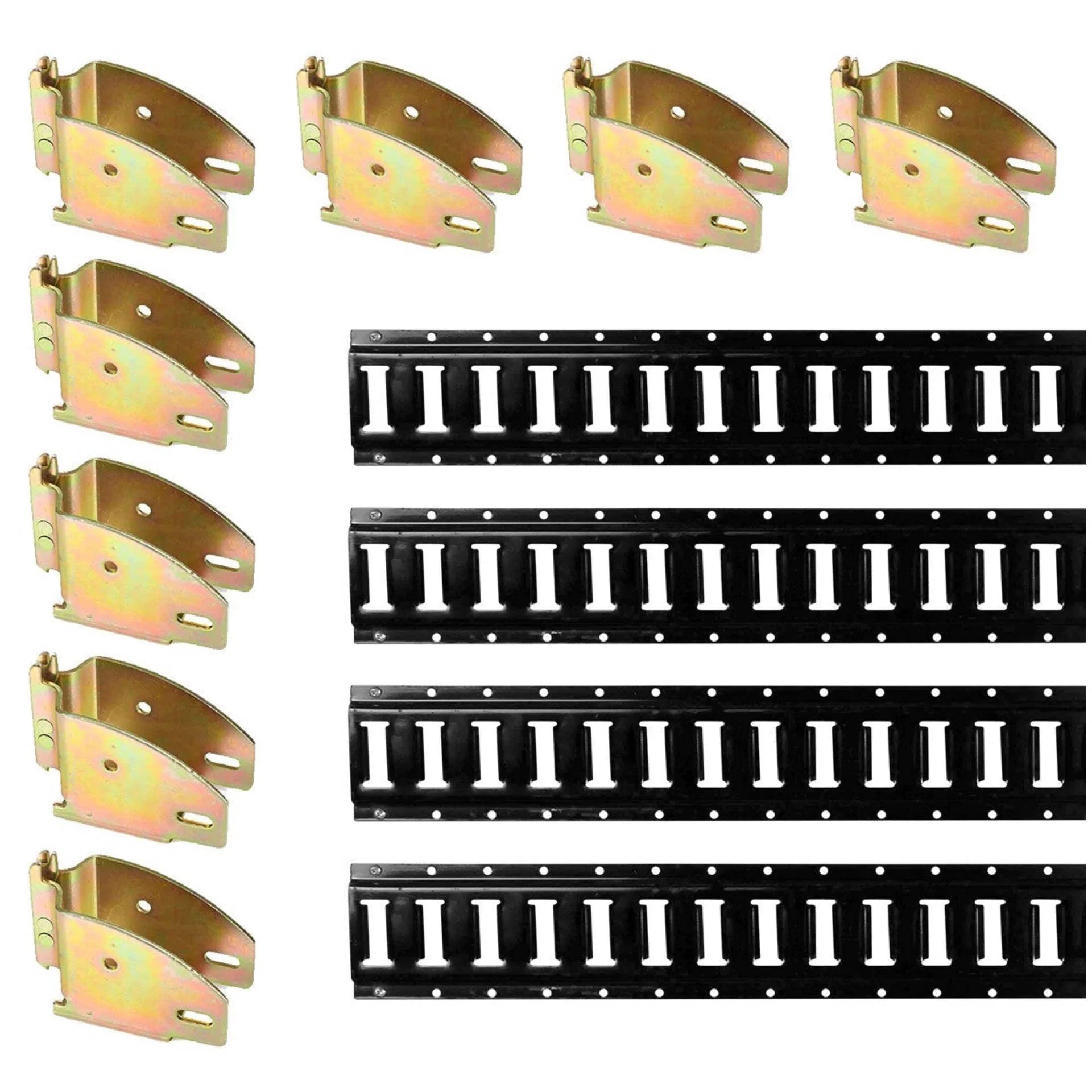 DC Cargo Mall E Track Shelving Kit - 12 Pieces: 5 ft Black E Track Rails & E Track Wood Beam Sockets