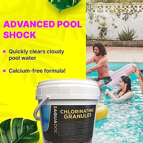 Pool Shock - Super Fast Acting Pool Chlorine Shock Treatment for Shocking Inground Pools and Above Ground Pools - This Shock Pool Treatment is a great Swimming Pool Shock for Saltwater Pools - AquaDoc