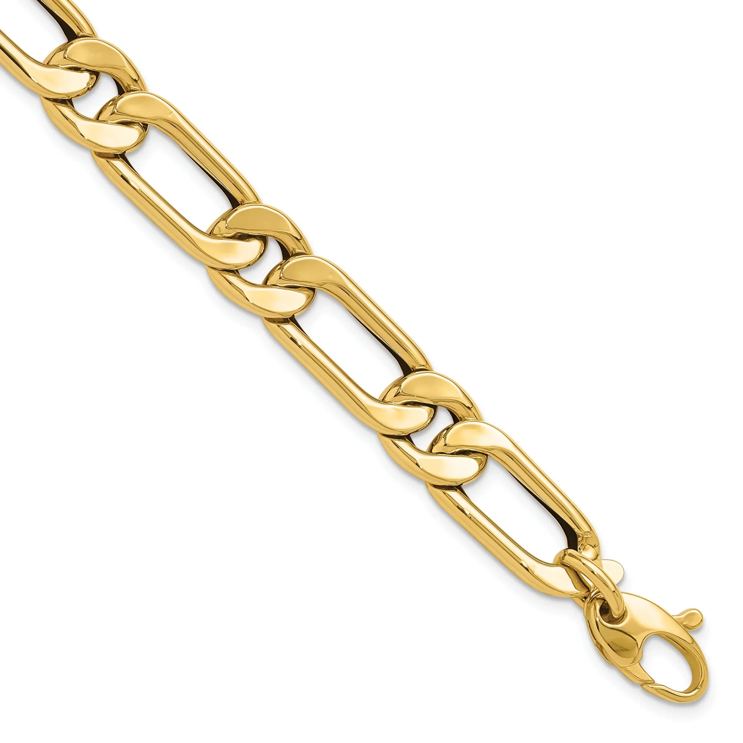 14K Polished Hollow Exhaustcy Link Men's Bracelet