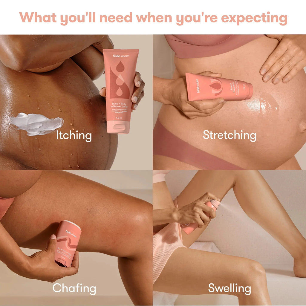 Frida Mom Pregnancy Skincare Body Relief Set for Stretch Marks; Dry Skin; Swelling Chafing - 4 Ct