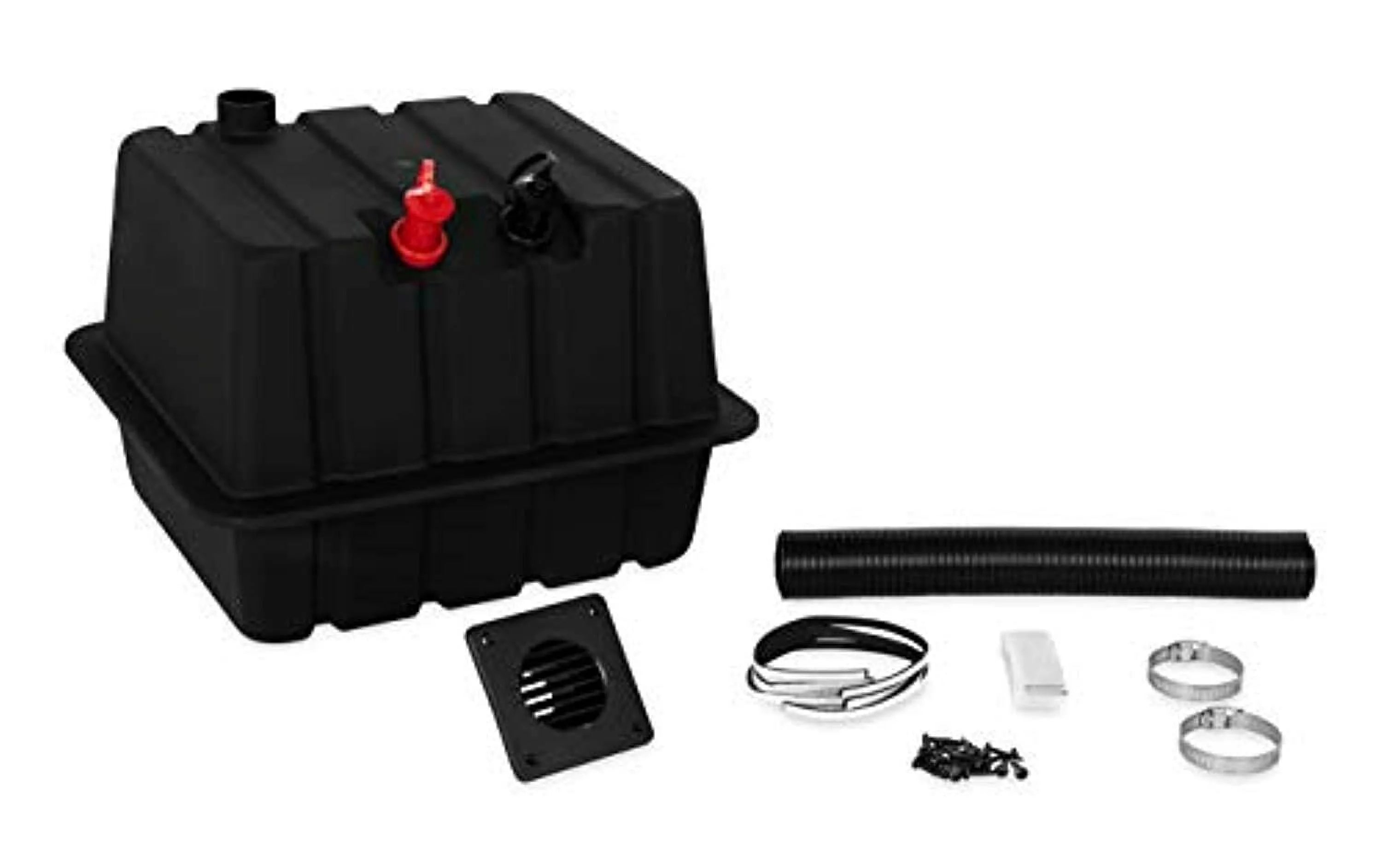 Camco Vented Camper/RV Double Side-by-Side Battery Box | Stores (2) Group 24 Batteries | Compatible with 3/8-millimeter Ring Terminals on Battery Cables (55370)