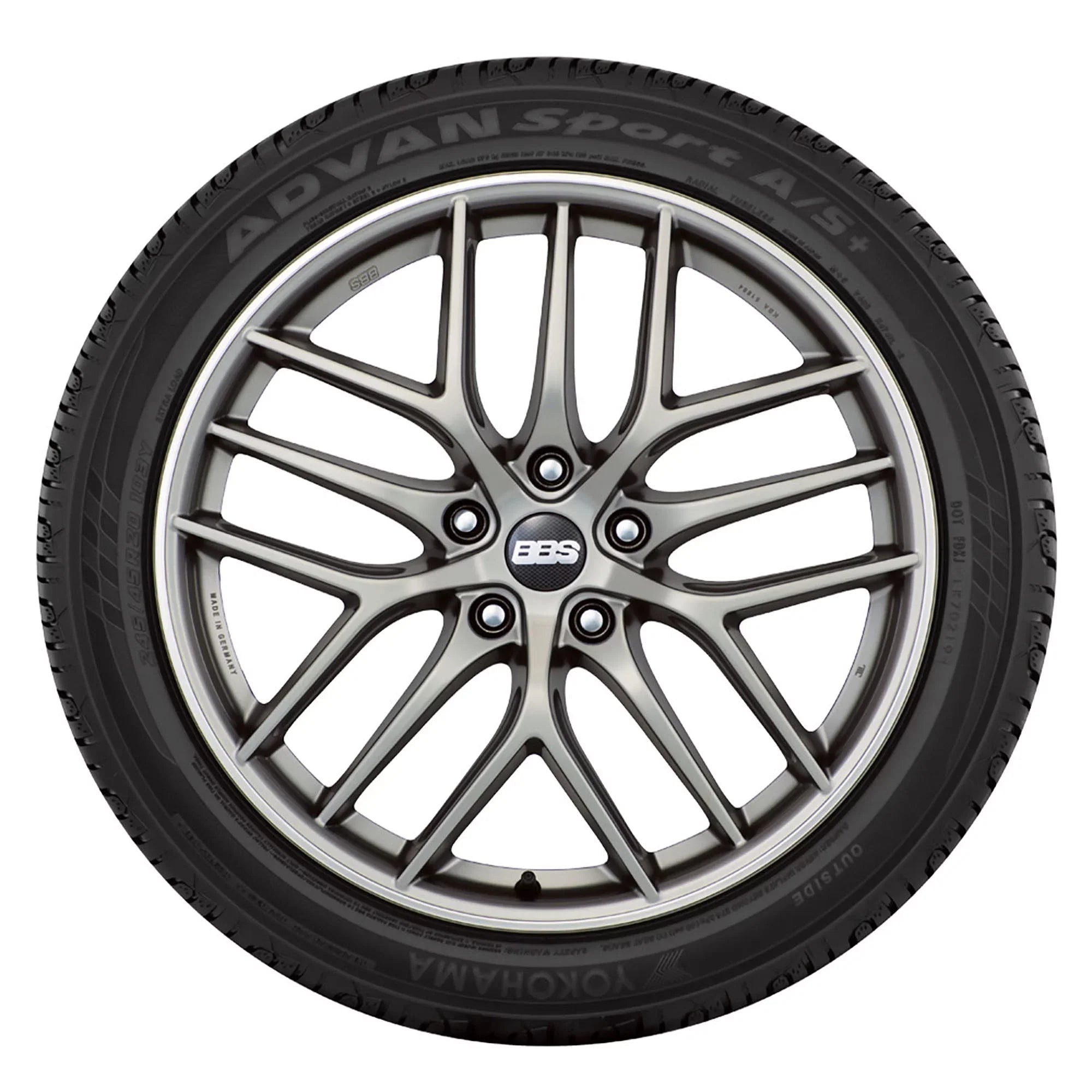 Set of 2 Yokohama Advan Sport A/S Plus 225/45R17 94W XL Tires Fits: 2017-19 Chevrolet Cruze Diesel; 2021 Toyota Corolla S