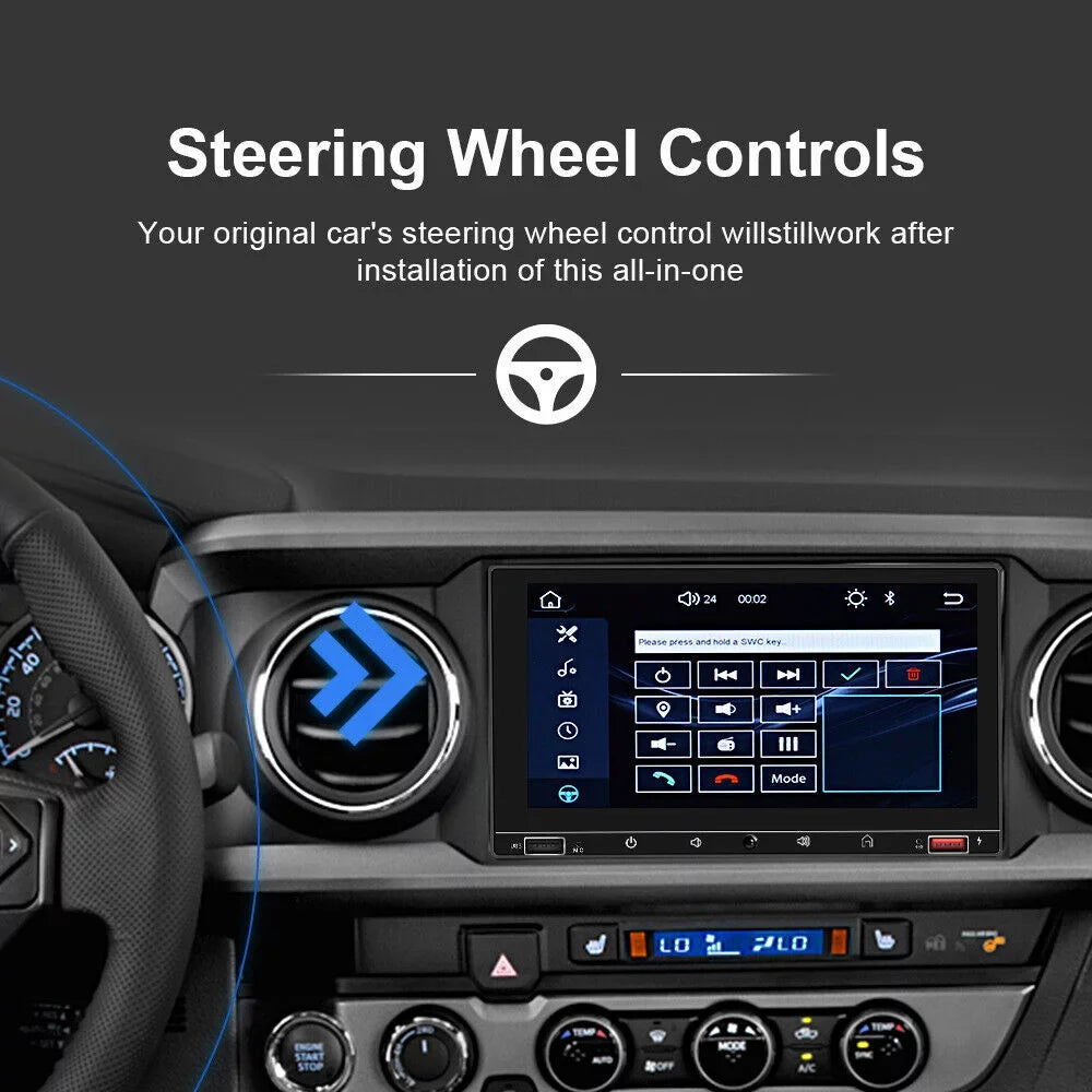 KingFurt 7" Double Din Car Stereo with Apple Carplay & Android Auto Play MP5 Camera HD Screen; FM Radio; Mirror Link