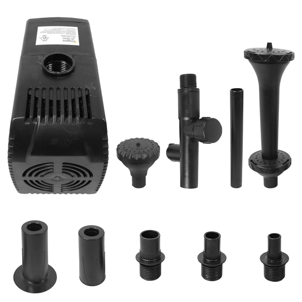 Sunnydaze Voltage-driven Pond Pump with Filter and 3 Heads Paint Heads - 120 Volts