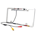 Absolute CAM2100S Chrome License Plate Frame Backup Camera Night Vision Car Rear View Camera with 8 Bright LEDs 170° Viewing Angle Fluidproof Backup Camera Vehicle Universal Reversing Assist Security