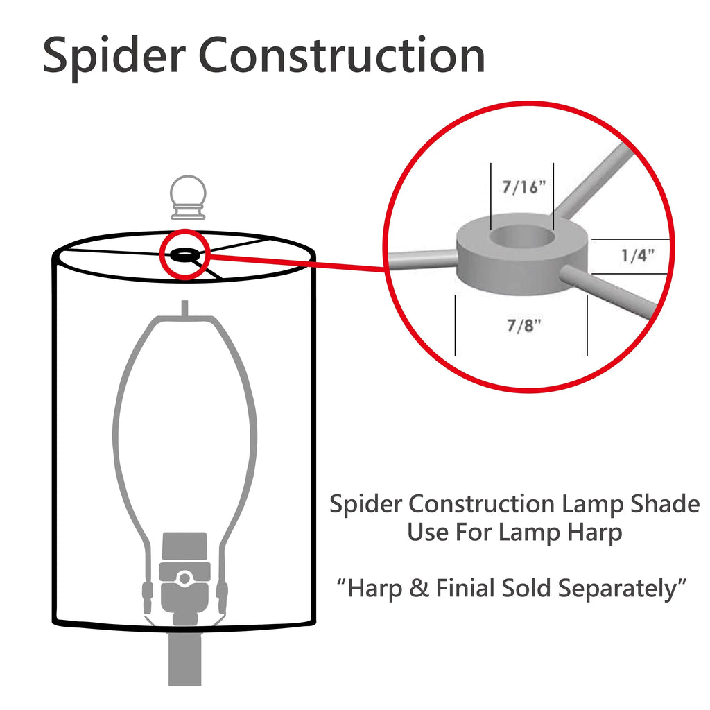 Aspen Creative 32030 Transitional Hardback Empire Shape Spider Construction Lamp Shade in Ivory; 12" wide (6" x 12" x 9")