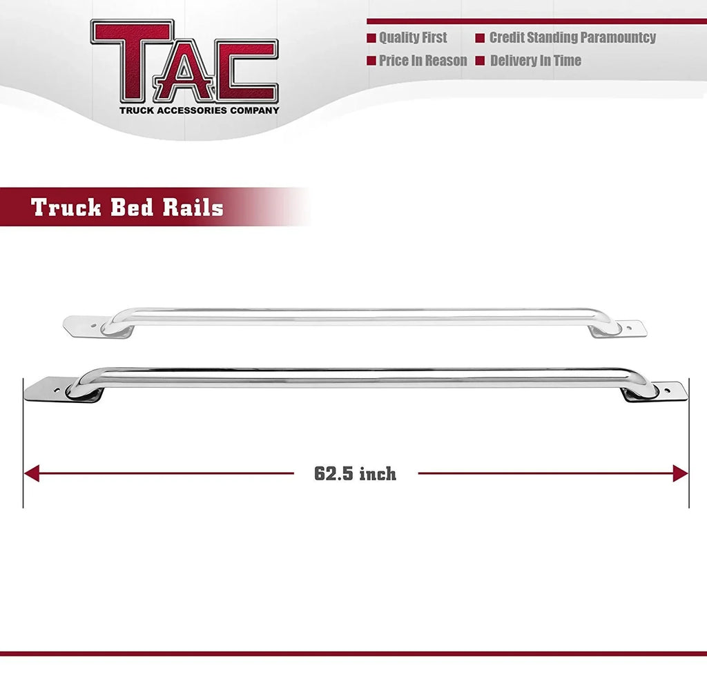 TAC Bed Rails Fit 2014-2024 Chevy Silverado 1500/GMC Sierra 1500 5.5ft Short Bed T304 Stainless Steel truck Side rails Off Road Automotive Exterior Accessories 2pcs