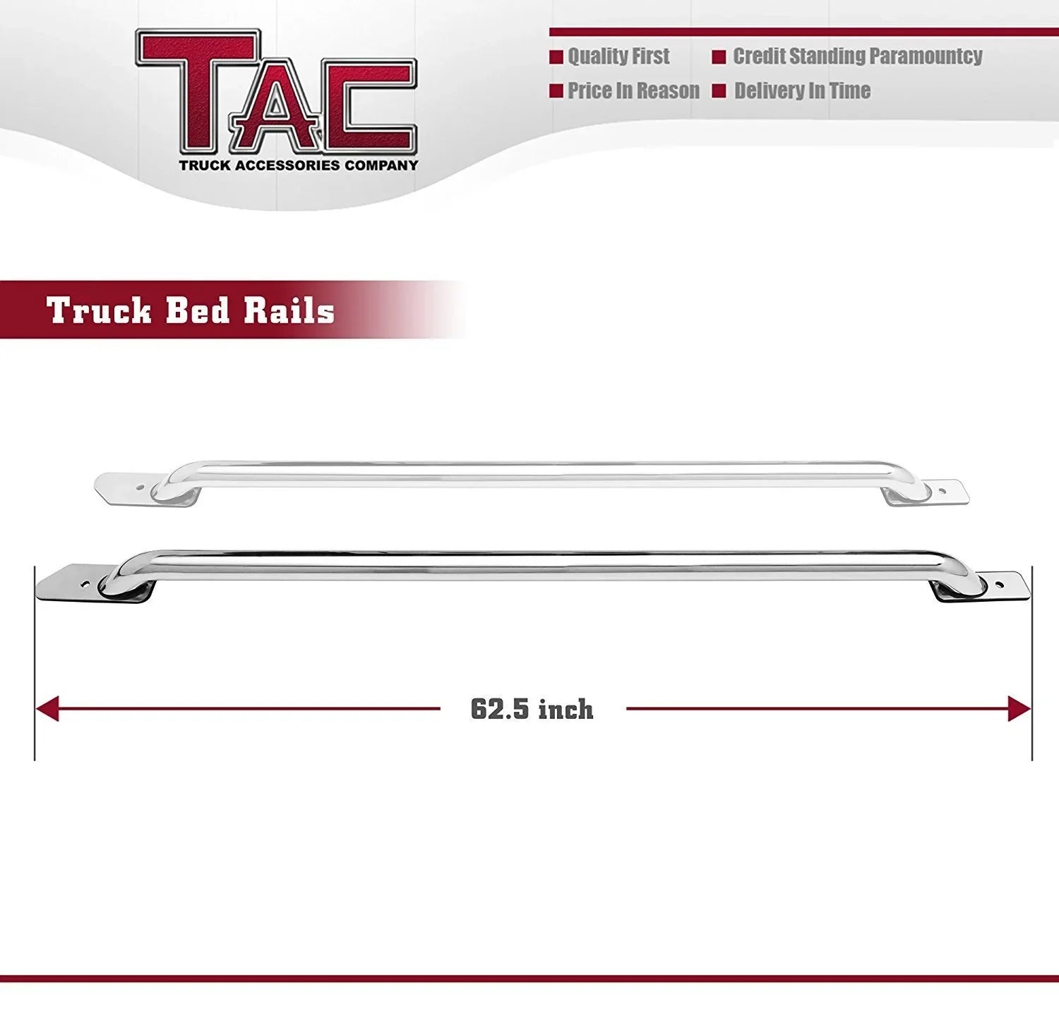 TAC Bed Rails Fit 2014-2024 Chevy Silverado 1500/GMC Sierra 1500 5.5ft Short Bed T304 Stainless Steel truck Side rails Off Road Automotive Exterior Accessories 2pcs