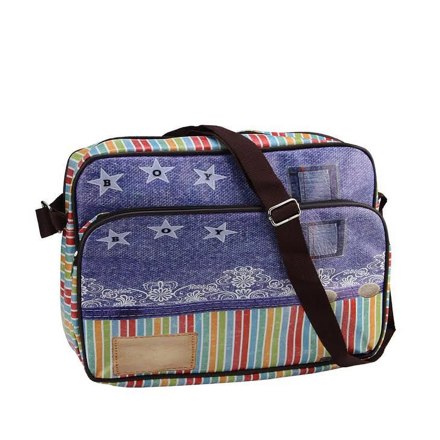 Northlight 15" Decorative Stripes and Jean Design Crossbody Bag/Purse with Strap